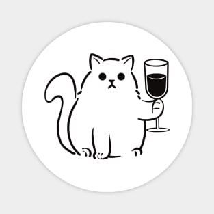 Wine Time with Cat Magnet